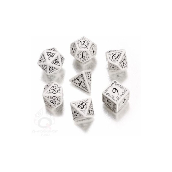 Elvish Dice Set - White/Black